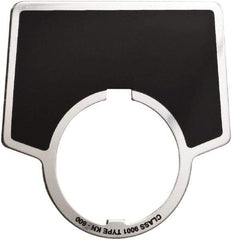 Schneider Electric - Aluminum Legend Plate - Blank - Black Background, 30mm Hole Diameter - Americas Industrial Supply