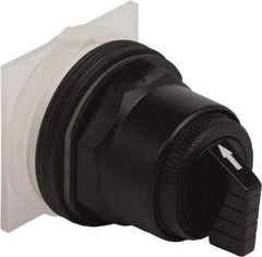 Schneider Electric - 1.18 Inch Mount Hole, 3 Position, Knob and Pushbutton Operated, Selector Switch Only - Black, Momentary (MO), without Contact Blocks, Anticorrosive, Weatherproof, Dust and Oil Resistant - Americas Industrial Supply