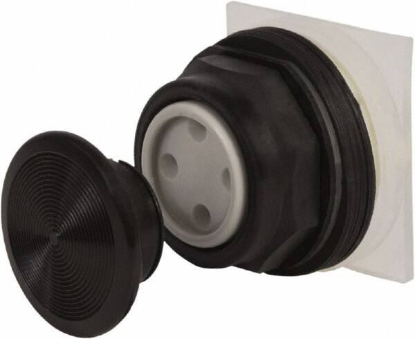 Schneider Electric - 30mm Mount Hole, Extended Straight, Pushbutton Switch Only - Black Pushbutton, Momentary (MO) - Americas Industrial Supply