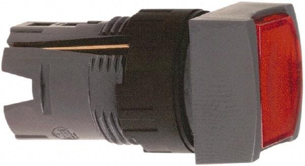 Schneider Electric - 16mm Mount Hole, Flush, Pushbutton Switch Only - Square, Red Pushbutton, Illuminated, Momentary (MO), Vibration Resistant - Americas Industrial Supply
