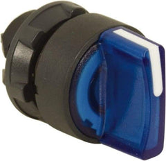 Schneider Electric - 22mm Mount Hole, 3 Position, Handle Operated, Selector Switch Only - Blue, Maintained (MA), Illuminated, Shock, Vibration and Water Resistant - Americas Industrial Supply