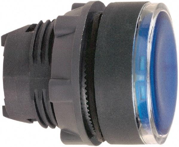 Schneider Electric - 22mm Mount Hole, Flush, Pushbutton Switch Only - Round, Blue Pushbutton, Illuminated, Maintained (MA) - Americas Industrial Supply