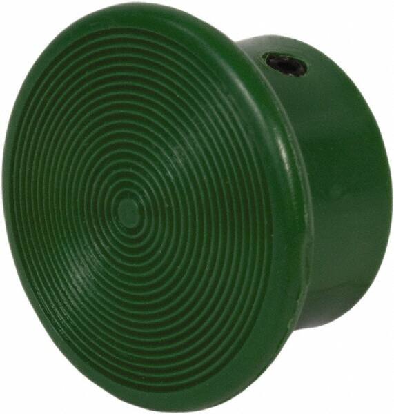 Schneider Electric - Extended Mushroom Head Pushbutton Switch 1-3/8" Screw-On Knob - Green, Round Button, Nonilluminated - Americas Industrial Supply