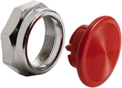 Schneider Electric - Extended Mushroom Head Pushbutton Switch 1-3/8" Snap-In Knob - Red, Round Button, Nonilluminated - Americas Industrial Supply