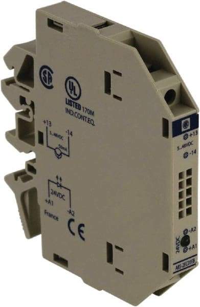 Schneider Electric - 12 Milliamp, NC Configuration, Interface Relay Module - DIN Rail Mount, 23 to 131°F, 24 VDC - Americas Industrial Supply