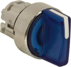 Schneider Electric - 22mm Mount Hole, 3 Position, Handle Operated, Selector Switch - Blue, Momentary (MO), Illuminated, Shock, Vibration and Water Resistant - Americas Industrial Supply