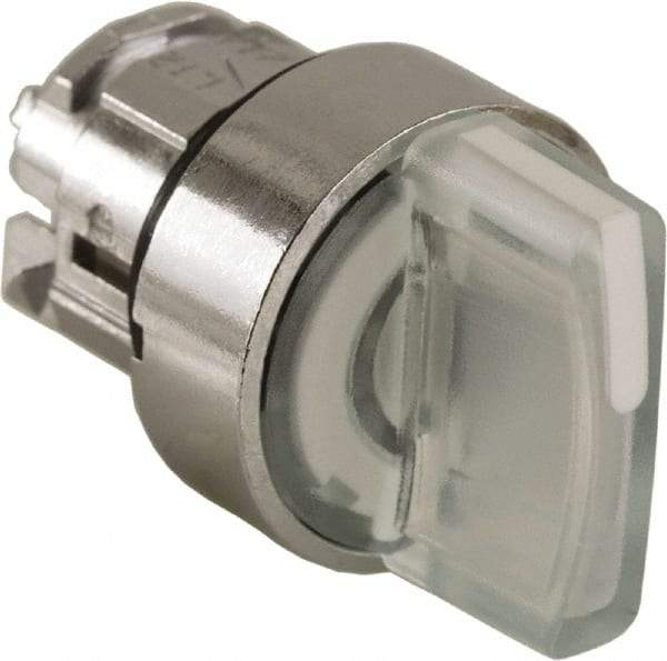 Schneider Electric - 22mm Mount Hole, 3 Position, Handle Operated, Selector Switch - White, Momentary (MO), Illuminated, Shock, Vibration and Water Resistant - Americas Industrial Supply