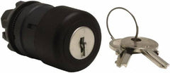 Schneider Electric - 22mm Mount Hole, Extended Mushroom Head, Pushbutton Switch Only - Round, Black Pushbutton, Nonilluminated, Maintained (MA) - Americas Industrial Supply