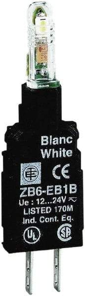 Schneider Electric - 12-24 VAC White Lens LED Indicating Light - Quick Connect Connector, Shock Resistant, Vibration Resistant - Americas Industrial Supply