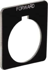 Schneider Electric - Square, Plastic Legend Plate - Forward - Black Background, White Letters, 1.22 Inch Hole Diameter, 1-3/4 Inch Square - Americas Industrial Supply