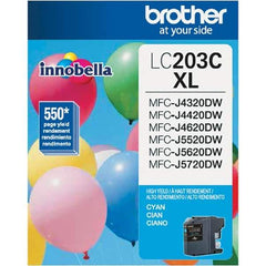 Brother - Cyan Ink Cartridge - Use with Brother MFC-J460DW, J480DW, J485DW, J680DW, J880DW, J885DW, J4320DW, J4420DW, J4620DW, J5520DW, J5620DW, J5720DW - Americas Industrial Supply