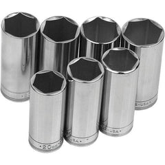 SK - 3/8" Drive Deep Socket Set - 7 to 19mm, Metric Measurement Standard - Americas Industrial Supply