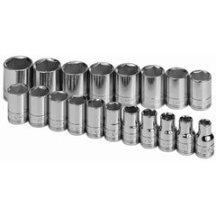 SK - 1/2" Drive Standard Socket Set - 10 to 28mm, Metric Measurement Standard - Americas Industrial Supply