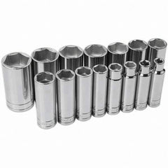 SK - 1/2" Drive Deep Socket Set - 3/8 to 1-1/4", Inch Measurement Standard - Americas Industrial Supply