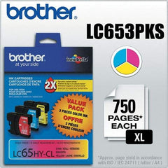 Brother - Cyan, Magenta & Yellow Ink Cartridge - Use with Brother MFC-5890CN, 5895CW, 6490CW, 6890CDW - Americas Industrial Supply