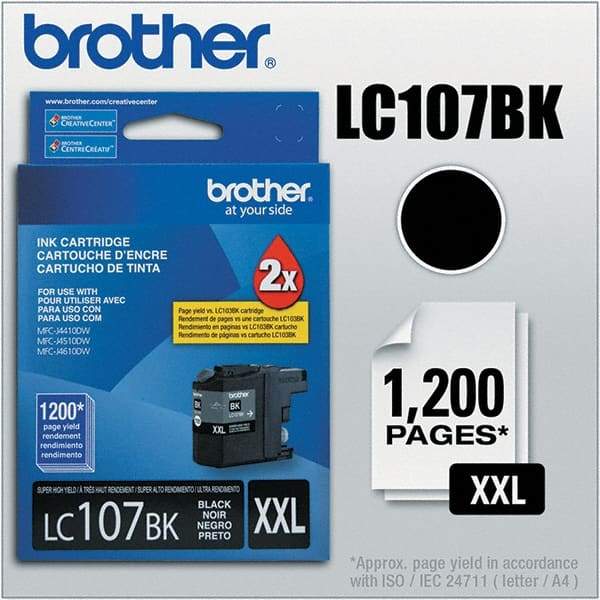 Brother - Black Ink Cartridge - Use with Brother MFC-J4310DW, J4410DW, J4510DW, J4610DW, J4710DW - Americas Industrial Supply