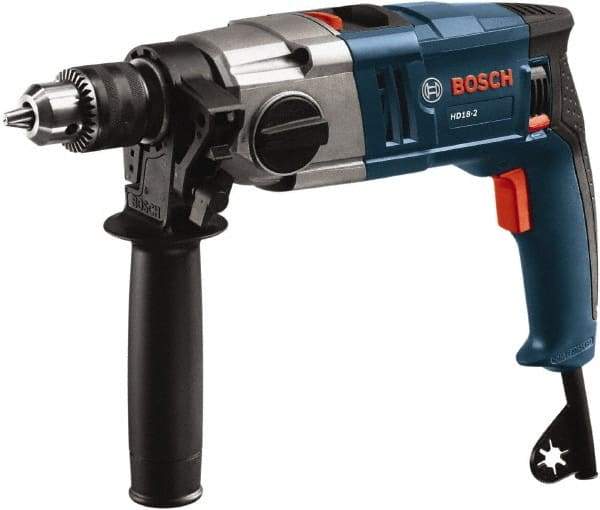 Bosch - 120 Volt 1/2" Keyed Chuck Electric Hammer Drill - 0 to 50,000 BPM, 0 to 1,200 RPM - Americas Industrial Supply