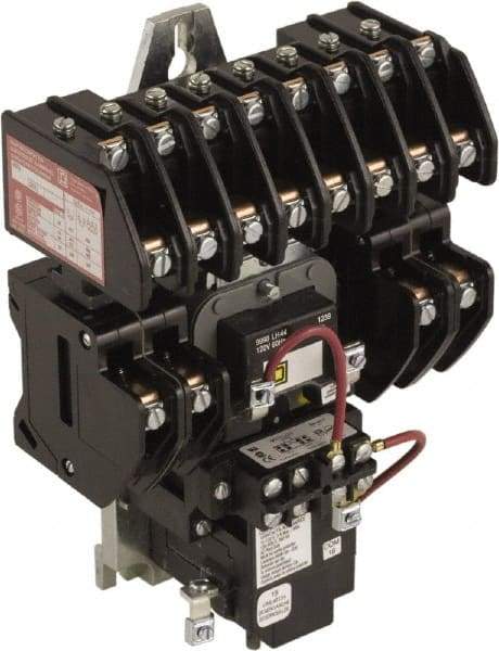 Square D - No Enclosure, 12 Pole, Mechanically Held Lighting Contactor - 20 A (Tungsten), 30 A (Fluorescent), 110 VAC at 50 Hz, 120 VAC at 60 Hz, 12NC Contact Configuration - Americas Industrial Supply