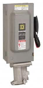 Square D - 60 Amp, 600 VAC, 3 Pole Fused Safety Switch - NEMA 1, 50 hp at 600 VAC (Triple Phase) - Americas Industrial Supply