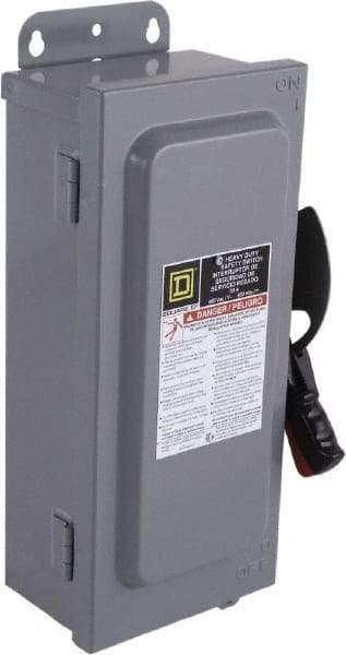 Square D - 100 Amp, 600 VAC/VDC, 4 Pole Fused Safety Switch - NEMA 12 & 3R, 75 hp at 600 VAC, 130 hp at 600 VDC (Triple Phase), 4PST Contact Form - Americas Industrial Supply