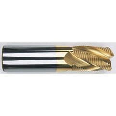3/8" Dia. - 2-1/2" OAL - Chip Breaker-Solid CBD - TiCN-Single End Roughing End Mill - 4 FL - Americas Industrial Supply