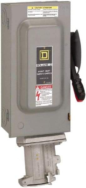 Square D - 60 Amp, 600 VAC, 3 Pole Nonfused Safety Switch - NEMA 1, 30 hp at 600 VAC (Single Phase), 60 hp at 600 VAC (Triple Phase) - Americas Industrial Supply