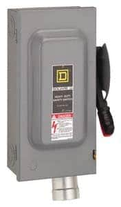 Square D - 60 Amp, 600 VAC, 3 Pole Nonfused Safety Switch - NEMA 12, 30 hp at 600 VAC (Single Phase), 60 hp at 600 VAC (Triple Phase) - Americas Industrial Supply