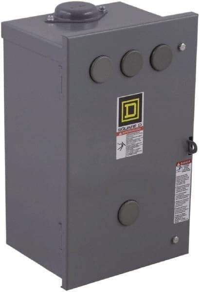 Square D - 3R NEMA Rated, 4 Pole, Electrically Held Lighting Contactor - 20 A (Tungsten), 30 A (Fluorescent), 110 VAC at 50 Hz, 120 VAC at 60 Hz, 4NO Contact Configuration - Americas Industrial Supply