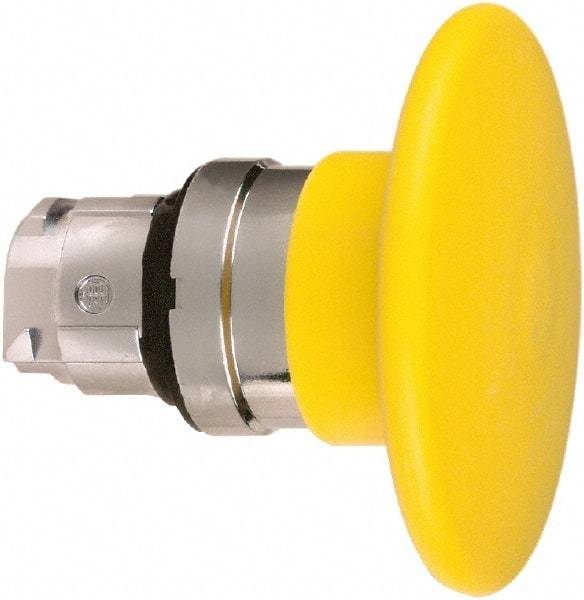 Schneider Electric - 22mm Mount Hole, Extended Mushroom Head, Pushbutton Switch Only - Round, Yellow Pushbutton, Nonilluminated, Momentary (MO) - Americas Industrial Supply