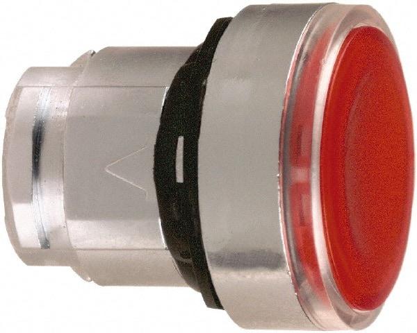 Schneider Electric - 22mm Mount Hole, Flush, Pushbutton Switch Only - Round, Red Pushbutton, Illuminated, Maintained (MA) - Americas Industrial Supply