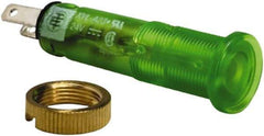 Schneider Electric - 24 V Green Lens LED Pilot Light - Quick Connect Tag Connector, 10mm Wide - Americas Industrial Supply