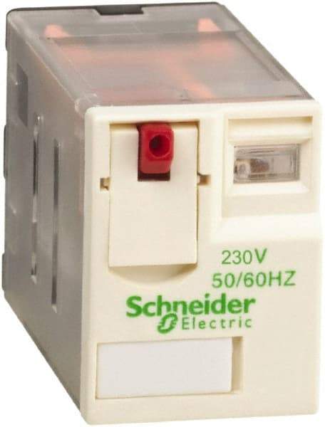 Schneider Electric - 3,000 VA Power Rating, Electromechanical Plug-in General Purpose Relay - 12 Amp at 250/277 VAC & 28 VDC, 6 Amp at 250 VAC & 28 VDC, 2CO, 230 VAC at 50/60 Hz - Americas Industrial Supply