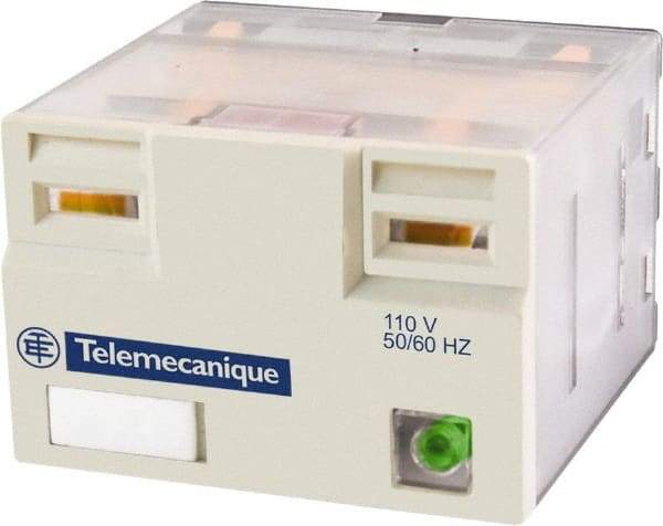 Schneider Electric - 3,750 VA Power Rating, Electromechanical Plug-in General Purpose Relay - 15 Amp at 250 VAC & 28 VDC, 4CO, 24 VDC - Americas Industrial Supply