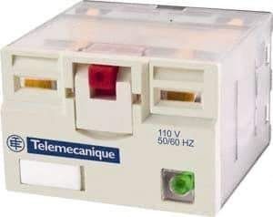 Schneider Electric - 3,750 VA Power Rating, Electromechanical Plug-in General Purpose Relay - 15 Amp at 250 VAC & 28 VDC, 4CO, 48 VAC - Americas Industrial Supply