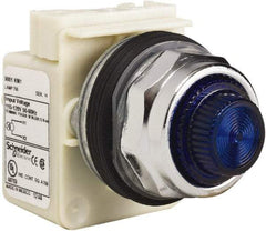 Schneider Electric - 120 VAC Blue Lens Indicating Light - Screw Clamp Connector - Americas Industrial Supply