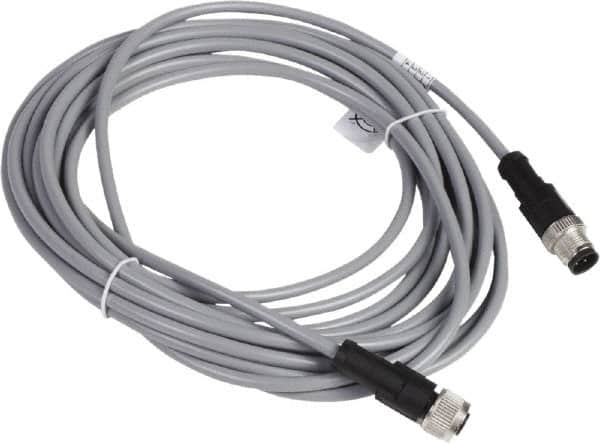 Telemecanique Sensors - 3 Amp, M12 4 Pin Female Straight (End 2), M12 4 Pin Male Straight (End 1) Jumper Cable Sensor and Receptacle - 250 VAC, 300 VDC, 5m Cable Length, IP65 Ingress Rating - Americas Industrial Supply