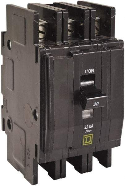 Square D - 20 Amp, 240 VAC, 3 Pole, Panel Mount Miniature Circuit Breaker - 14-2 AWG - Americas Industrial Supply