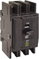 Square D - 40 Amp, 240 VAC, 3 Pole, DIN Rail Mounted, Flush Mount, Surface Mount Miniature Circuit Breaker - Thermal Magnetic Trip, 10 kA at 120/240 VAC Breaking Capacity, 14-2 (Aluminum), 14-2 (Copper) AWG, 74mm Deep x 103mm High x 19mm Wide - Americas Industrial Supply