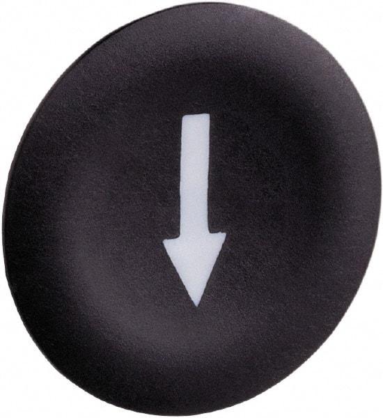 Schneider Electric - Flush Pushbutton Switch Cap - Black, Round Button, Nonilluminated - Americas Industrial Supply