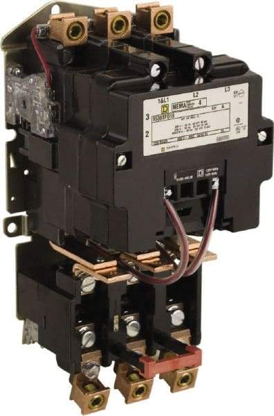 Square D - 440 Coil VAC at 50 Hz, 480 Coil VAC at 60 Hz, 135 Amp, NEMA Size 4, Nonreversible Open Enclosure NEMA Motor Starter - 3 Phase hp: 100 at 460 VAC, 100 at 575 VAC, 40 at 200 VAC, 50 at 230 VAC - Americas Industrial Supply