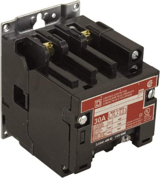 Square D - No Enclosure, 2 Pole, Electrically Held Lighting Contactor - 30 A (Tungsten), 208 VAC at 60 Hz - Americas Industrial Supply