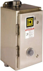 Square D - 440 Coil VAC at 50 Hz, 480 Coil VAC at 60 Hz, 45 Amp, NEMA Size 2, Nonreversible Enclosed Enclosure NEMA Motor Starter - 3 Phase hp: 10 at 200 VAC, 15 at 230 VAC, 25 at 460 VAC, 25 at 575 VAC, 4x Enclosure Rating - Americas Industrial Supply