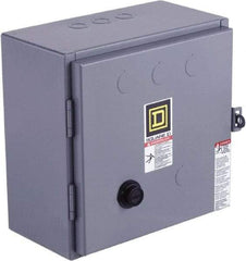 Square D - 110 Coil VAC at 50 Hz, 120 Coil VAC at 60 Hz, 45 Amp, NEMA Size 2, Reversible Enclosed Enclosure NEMA Motor Starter - 3 Phase hp: 10 at 200 VAC, 15 at 230 VAC, 25 at 460 VAC, 25 at 575 VAC, 1 Enclosure Rating - Americas Industrial Supply