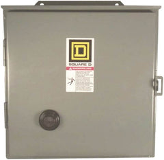 Square D - 110 Coil VAC at 50 Hz, 120 Coil VAC at 60 Hz, 27 Amp, NEMA Size 1, Reversible Enclosed Enclosure NEMA Motor Starter - 3 Phase hp: 10 at 460 VAC, 10 at 575 VAC, 7-1/2 at 200 VAC, 7-1/2 at 230 VAC, 12 Enclosure Rating - Americas Industrial Supply