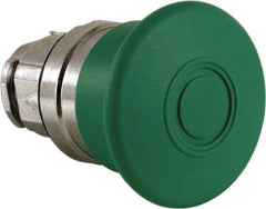 Schneider Electric - 22mm Mount Hole, Extended Mushroom Head, Pushbutton Switch Only - Round, Green Pushbutton, Nonilluminated, Maintained (MA) - Americas Industrial Supply