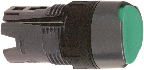 Schneider Electric - 16mm Mount Hole, Flush, Pushbutton Switch Only - Round, Green Pushbutton, Nonilluminated, Momentary (MO), Vibration Resistant - Americas Industrial Supply