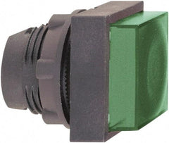 Schneider Electric - 22mm Mount Hole, Extended Straight, Pushbutton Switch Only - Square, Green Pushbutton, Illuminated, Momentary (MO) - Americas Industrial Supply