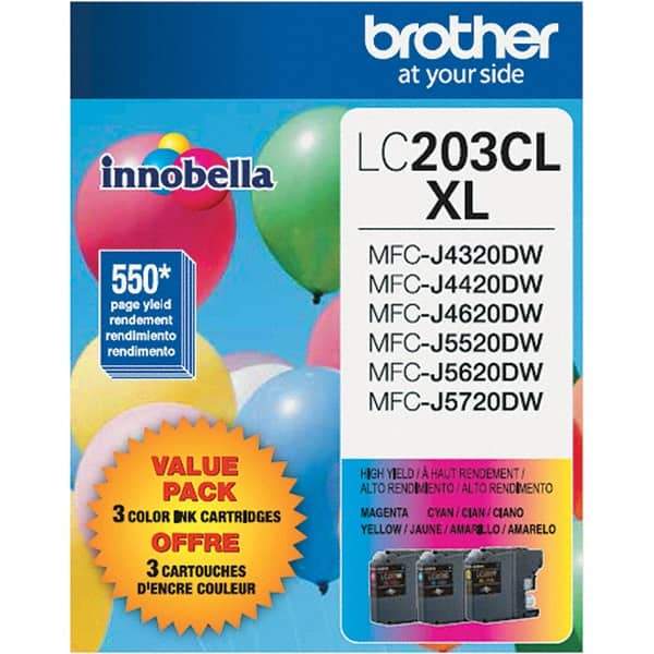 Brother - Cyan, Magenta & Yellow Ink Cartridge - Use with Brother MFC-J460DW, J480DW, J485DW, J680DW, J880DW, J885DW, J4320DW, J4420DW, J4620DW, J5520DW, J5620DW, J5720DW - Americas Industrial Supply