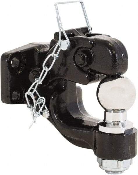 Buyers Products - 16,000 Lb Capacity, 6.86" Long, 2" Shank, Pintle Hook Hitch Drawbar with Ball - Vehicle Class Unrated, 9/16" Ball Hole Diam, 2" Ball Diam - Americas Industrial Supply