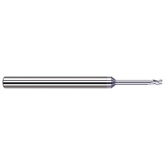 Corner Radius End Mill: 0.062″ Dia, 3/32″ LOC, 0.005″ Radius, 3 Flutes, Solid Carbide 2-1/2″ OAL, 1/8″ Shank Dia, 42 ° Helix, TiB2 Coated, Corner Radius End